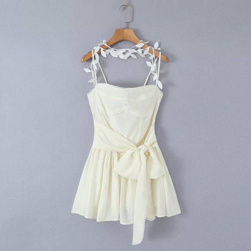 French Lace-Up Halter High Waist Dress - Image 2