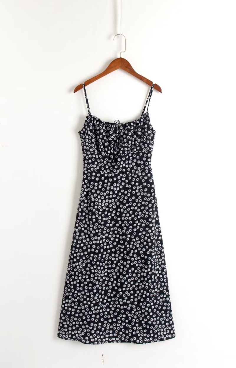 Daisy Floral Slim Fit Slit Cami Dress