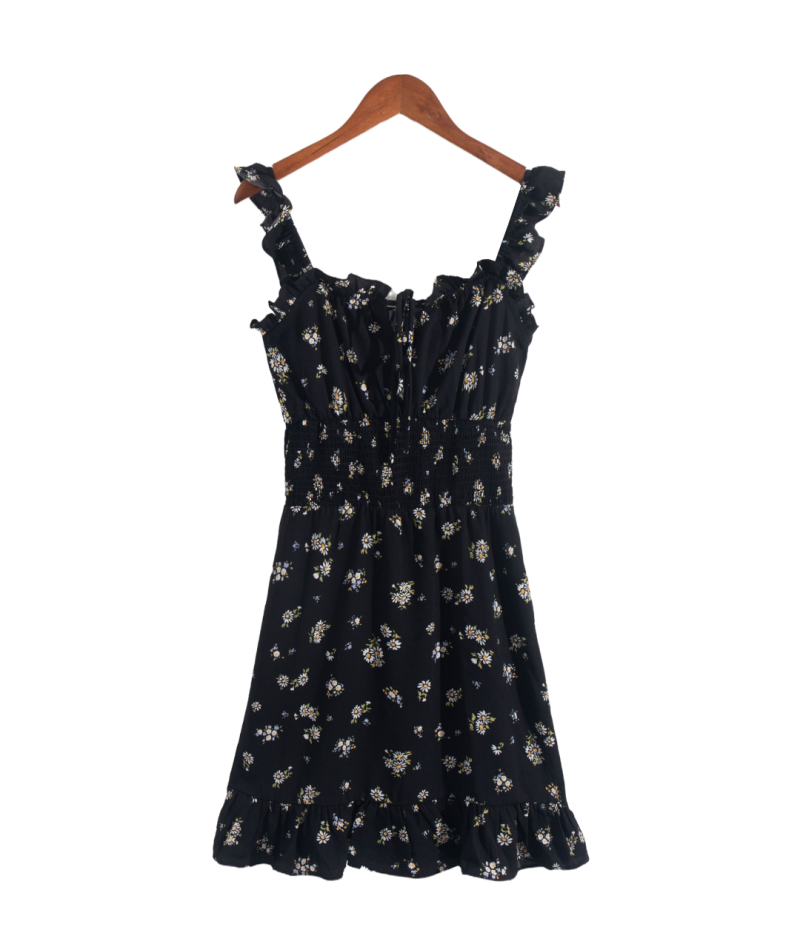 Ruffled Mid Length Dress – Vintage Summer Slip