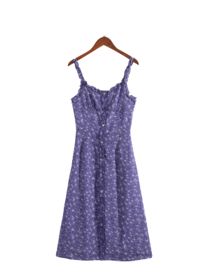 Sling Dress with Ruffles – Printed Summer Look