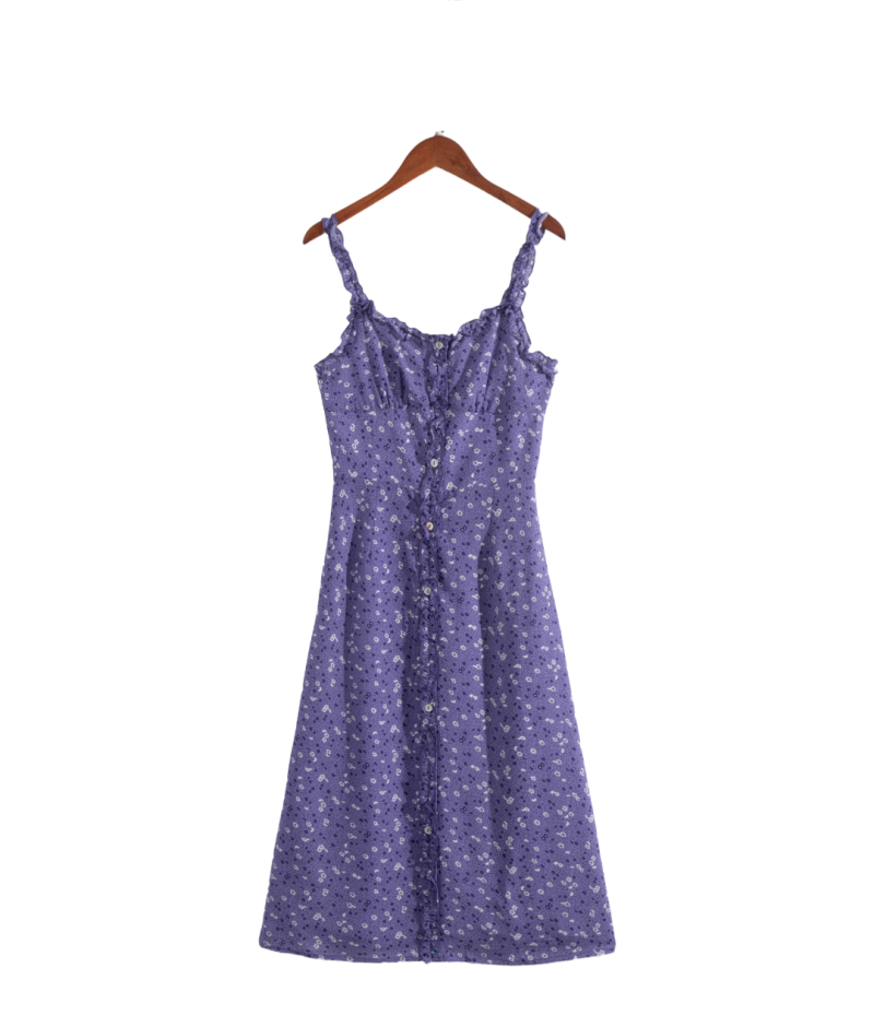Sling Dress with Ruffles – Printed Summer Look