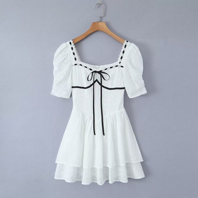 Autumn Lace Embroidered Slim Floral Dress
