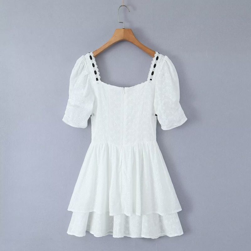 Autumn Lace Embroidered Slim Floral Dress - Image 2