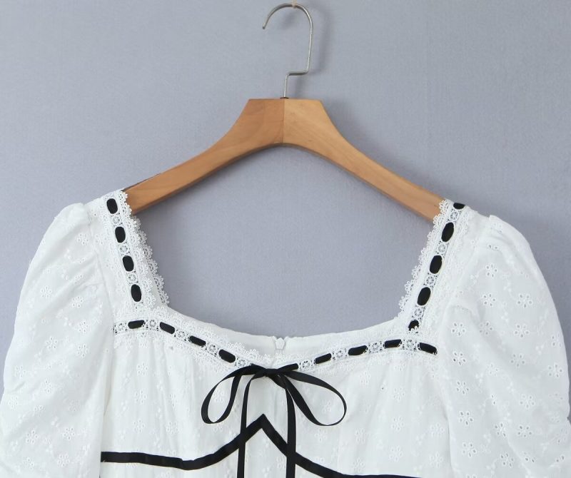 Autumn Lace Embroidered Slim Floral Dress - Image 3