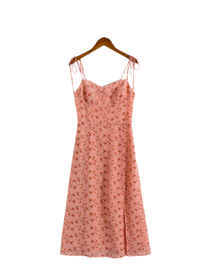 Autumn Casual Floral Spaghetti Strap Dress