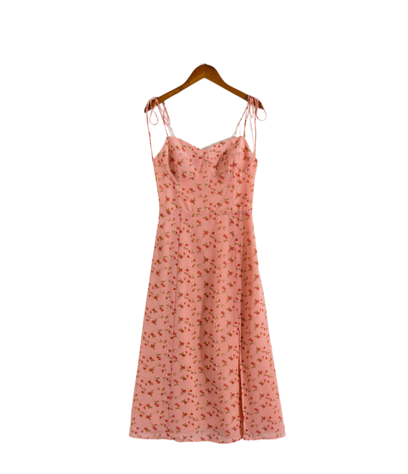 Autumn Casual Floral Spaghetti Strap Dress