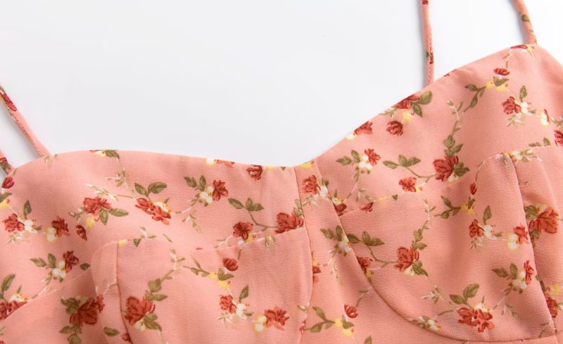 Autumn Casual Floral Spaghetti Strap Dress - Image 3
