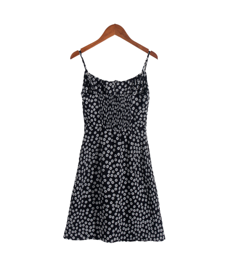 Floral Lace-Up Midi Dress with Pleats - Image 2