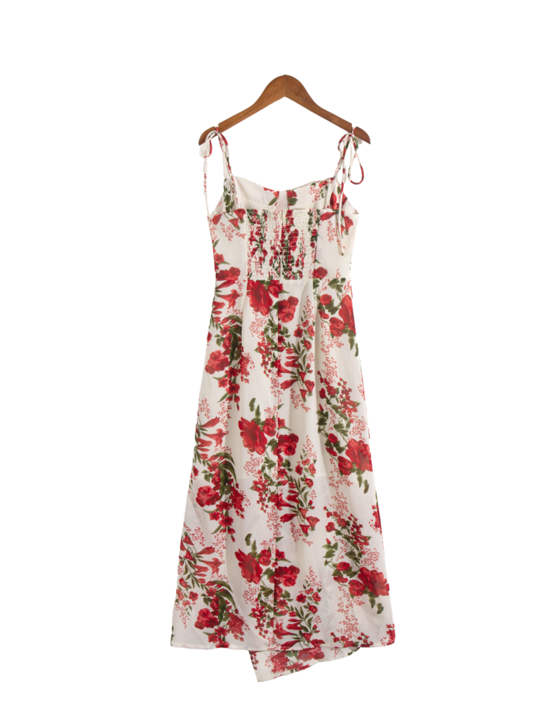 Romantic French Floral Strap Retro Summer Dress - Image 3