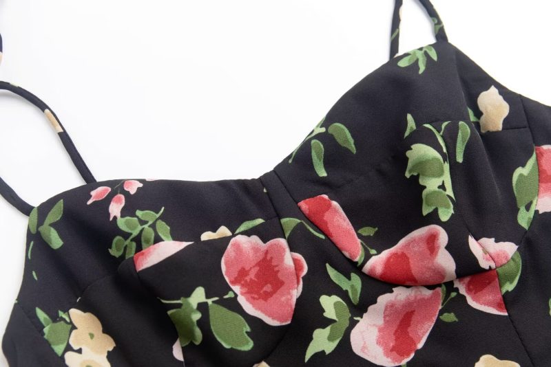 Spring Printed Sleeveless V-Neck Dress Women - Image 3