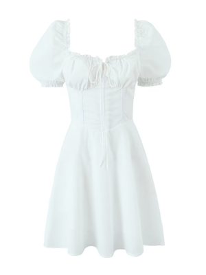 Spring Back Strap Waist Shaping Short Dress