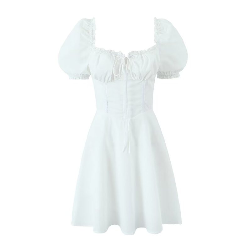 Spring Back Strap Waist Shaping Short Dress