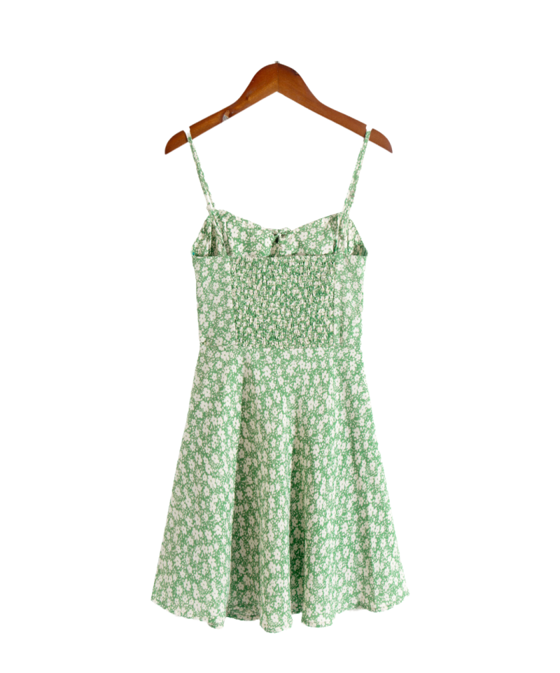 Spring Pastoral Slip Dress – Printed High Waist French Charm - Image 2