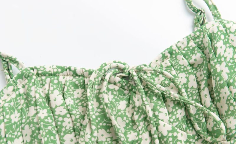 Spring Pastoral Slip Dress – Printed High Waist French Charm - Image 3