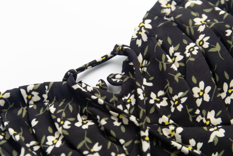 Summer Slimming Floral Dress – French Lace-Up Slip Style - Image 3