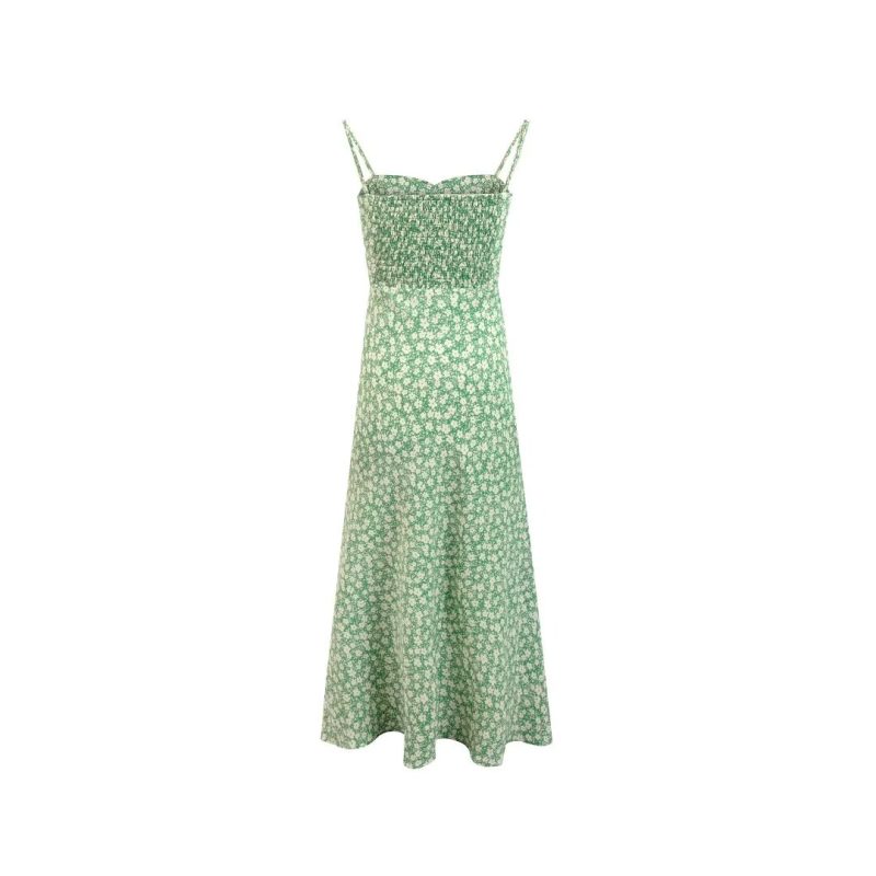 Seaside Lace Trim Drawstring Midi Dress - Image 2