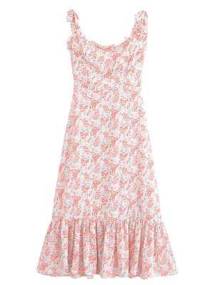 French Floral Print Slim Fit Cami Dress