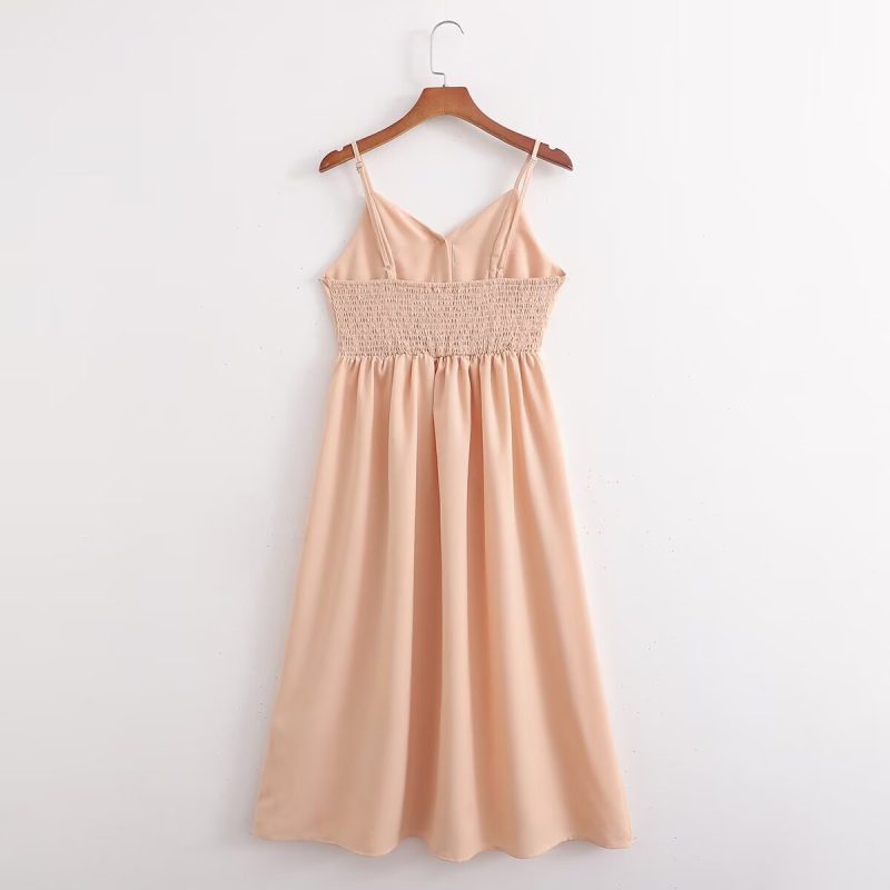 Retro Artistic Pocket Strap Winter Midi Dress - Image 3