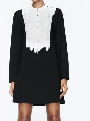 Autumn Laminated Detail Shirt Dress