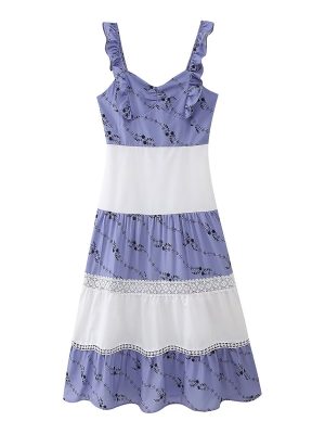 Vintage Embroidered Tube Top Vacation Dress