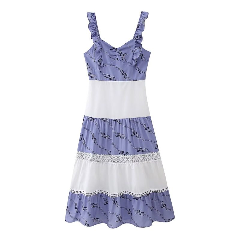 Vintage Embroidered Tube Top Vacation Dress
