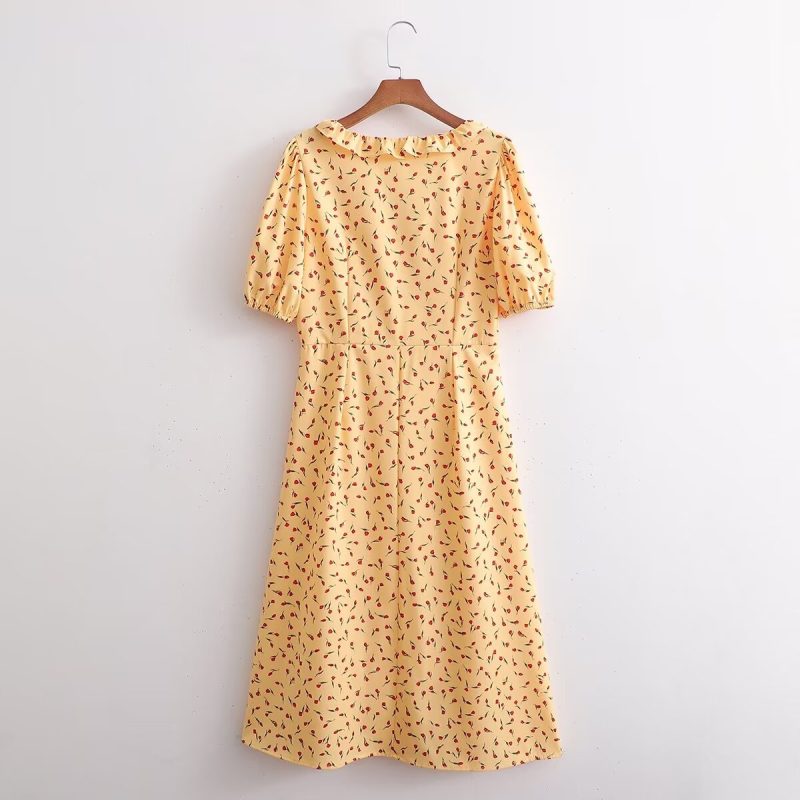 Bohemian Summer Print Dress with Short Sleeves - Image 2