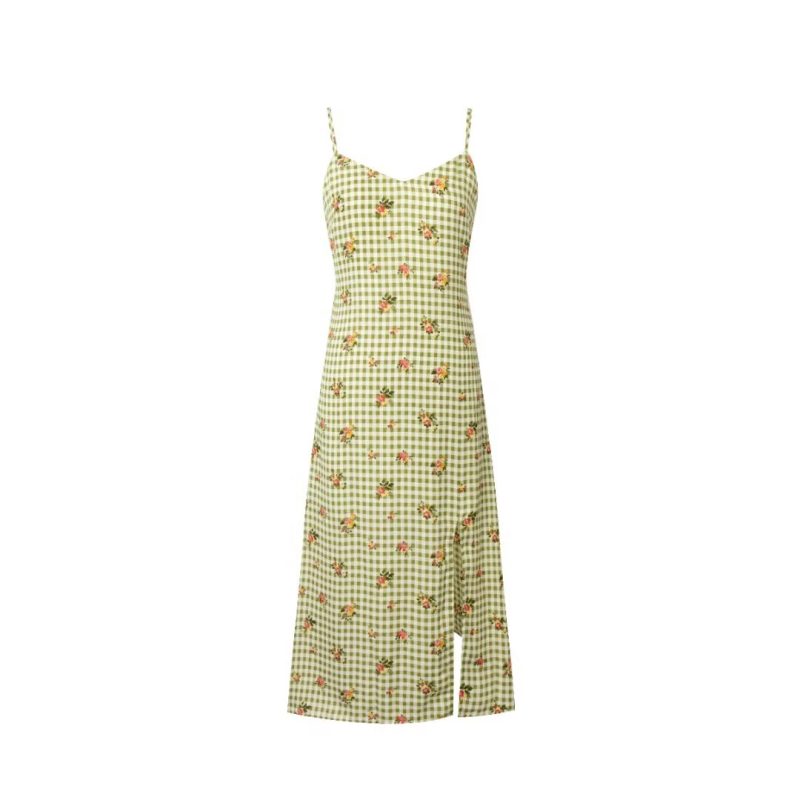 Checked Print Lace Up Beach Mini Dress