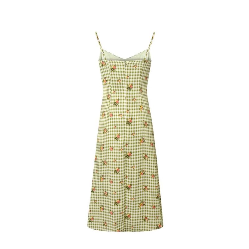 Checked Print Lace Up Beach Mini Dress - Image 2
