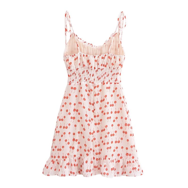 Elegant Floral Suspender Dress – Slim Silhouette - Image 2