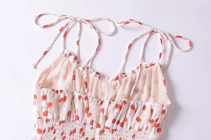 Elegant Floral Suspender Dress – Slim Silhouette - Image 3