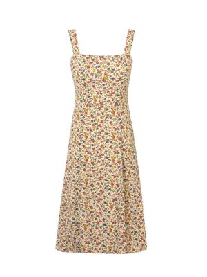 Spring Floral Camisole Dress – Casual Square Neck