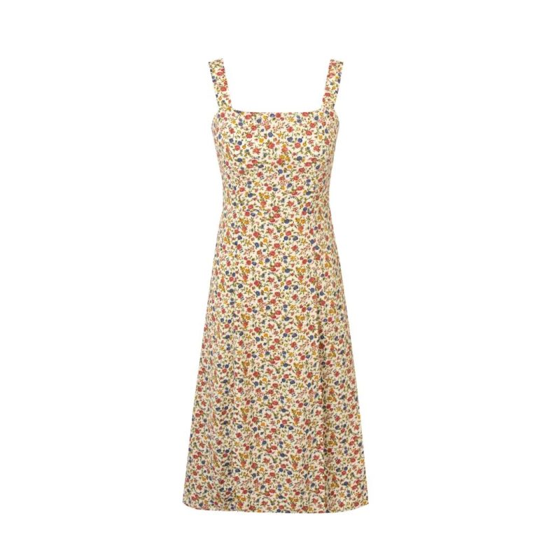 Spring Floral Camisole Dress – Casual Square Neck