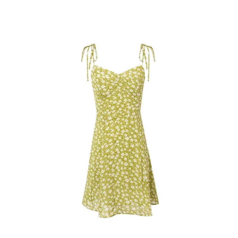 Retro Floral Lace-Up Pastoral Spring Dress