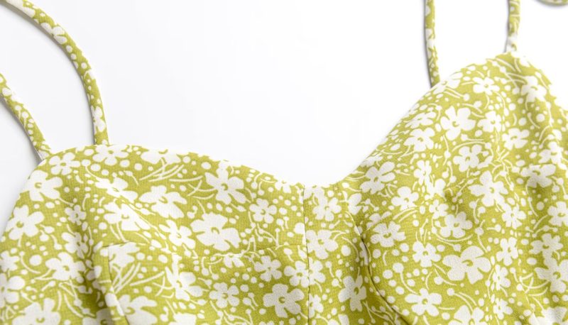 Retro Floral Lace-Up Pastoral Spring Dress - Image 3