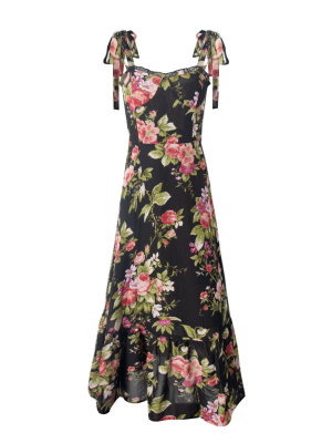 Casual Floral Maxi Dress with Lace Straps