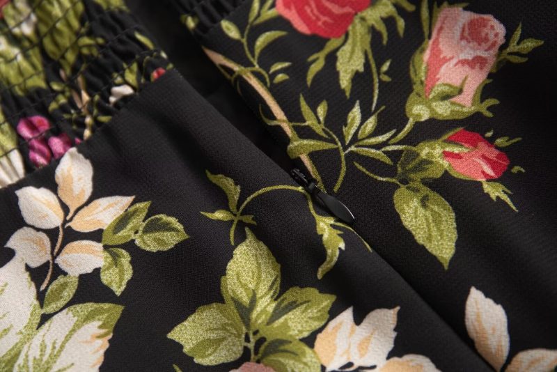 Casual Floral Maxi Dress with Lace Straps - Image 4