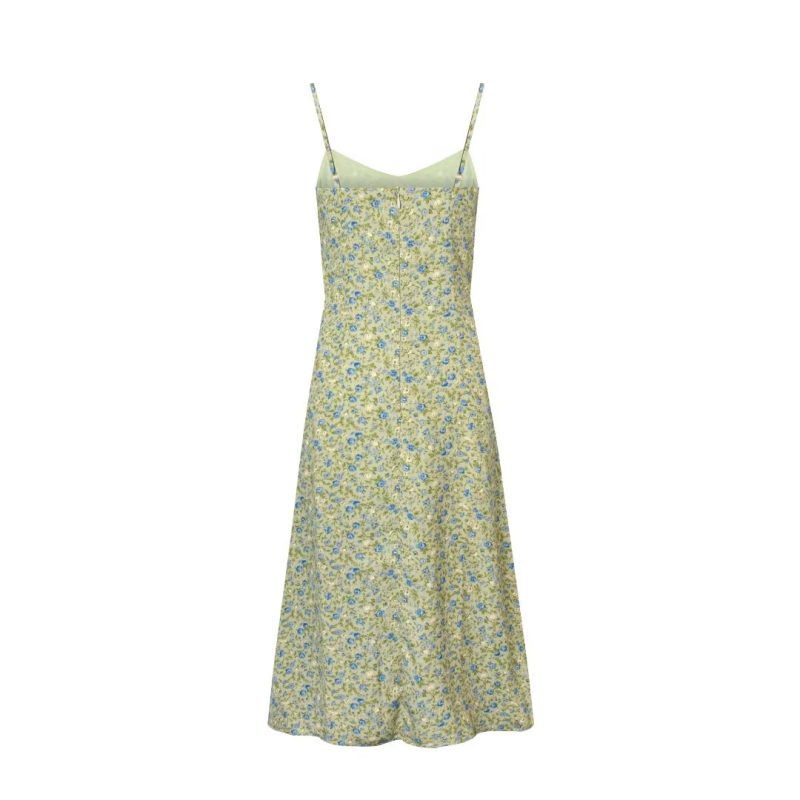 High Waist Slimming Floral Midi Dress – French Summer Look - Image 2
