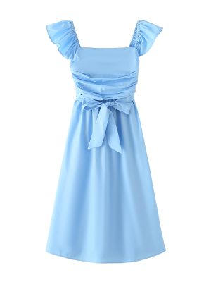 Short Sleeve Pleated Spring Dress for Women