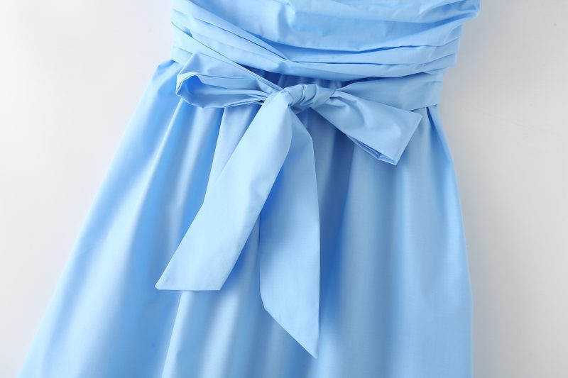 Short Sleeve Pleated Spring Dress for Women - Image 3