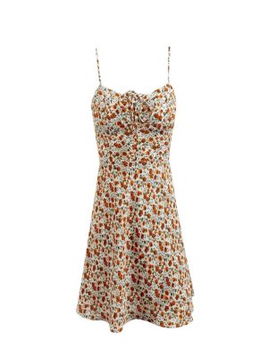 Lace-Up Floral Mini Dress – Casual Vacation Cami for Women