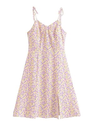Spring Floral Elastic Cami Dress for Women