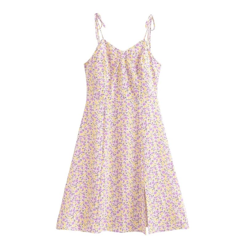 Spring Floral Elastic Cami Dress for Women