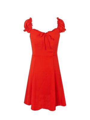 Holiday Puff Sleeve Dress with Drawstring Waist