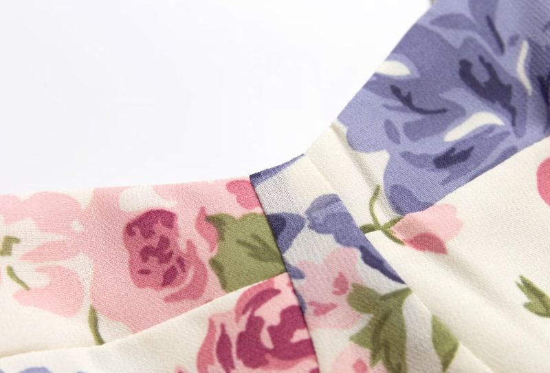 Printed Spaghetti Strap Waist-Tie Summer Dress - Image 3