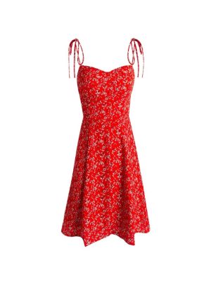 Sweet Floral Cinched Slim Fit Holiday Dress