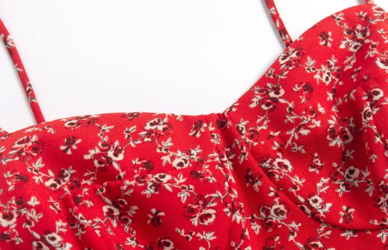 Sweet Floral Cinched Slim Fit Holiday Dress - Image 3