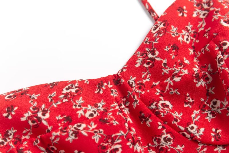 Sweet Floral Cinched Slim Fit Holiday Dress - Image 4