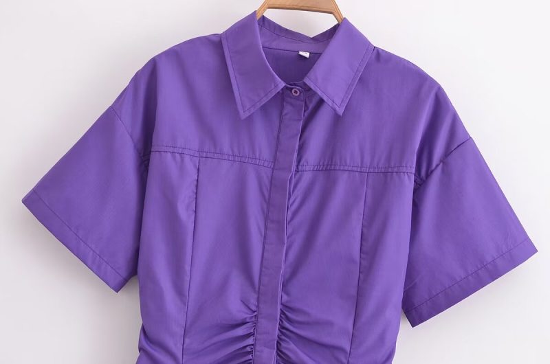 Summer Pleated Boning Corset Slim Shirt Dress - Image 3