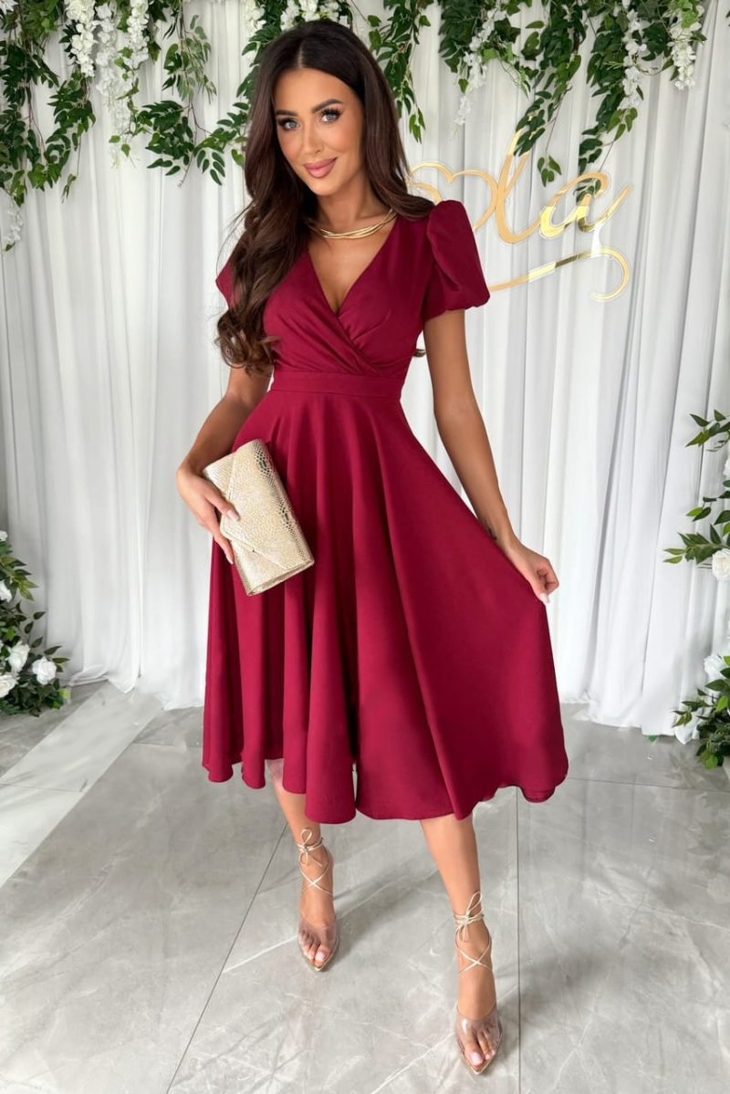 Classic A-Line Summer Dress in Solid Hue for Women - Image 2
