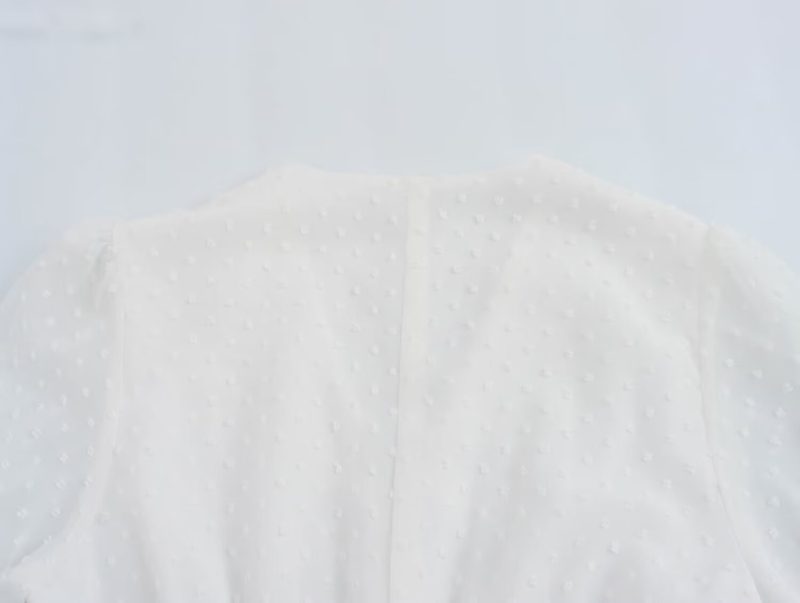 Spring Tulle Waist Short Sleeve Dress Women - Image 4
